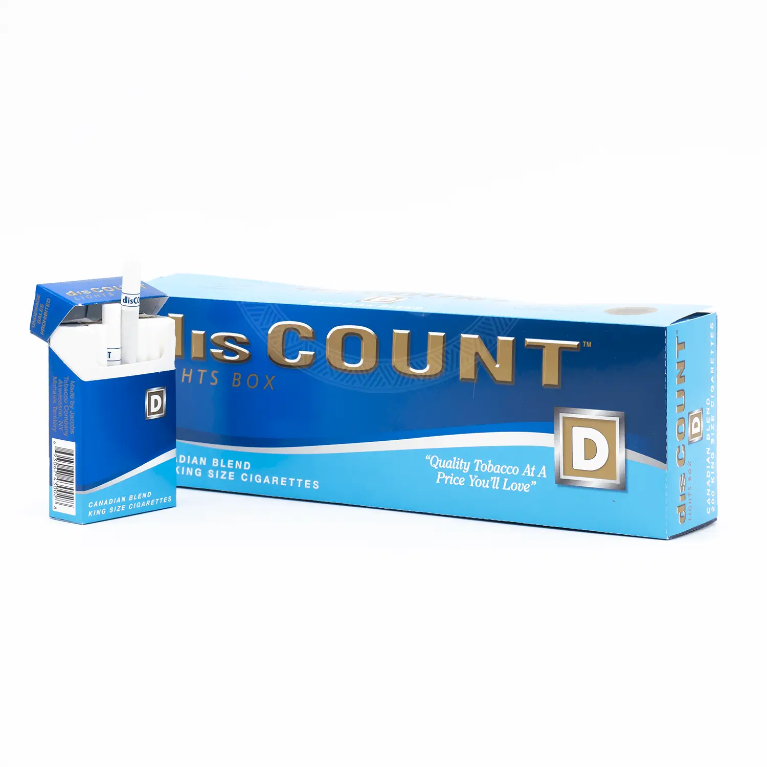 Discount Lights king size cigarettes carton and pack